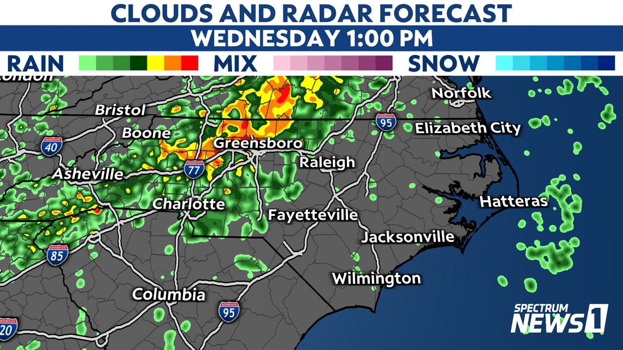 Severe storms possible in North Carolina on Wednesday